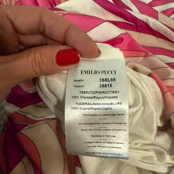 Emilio Pucci Pink and White Belted Dress - Picture 7 of 7